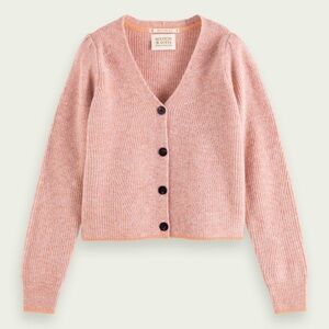 Scotch & Soda Women's Pink Cardigan Sweater V-Neck size small wool and alpaca